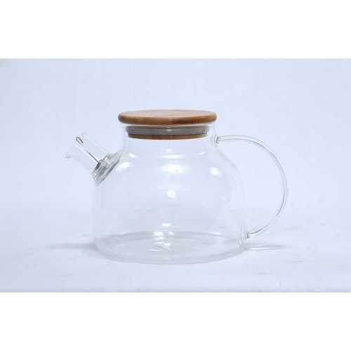 MAYO GLASS-INFUSION TEA POT & 6 CUPS WITH BAMBOO TRAY