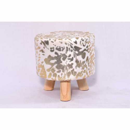 KAYA WOOD- MEDLEY FUR TOP STOOL (code6)