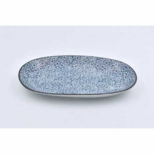 NERO CERAMIC-JAPANESE FLORAL OVAL PLATE-SET OF 2