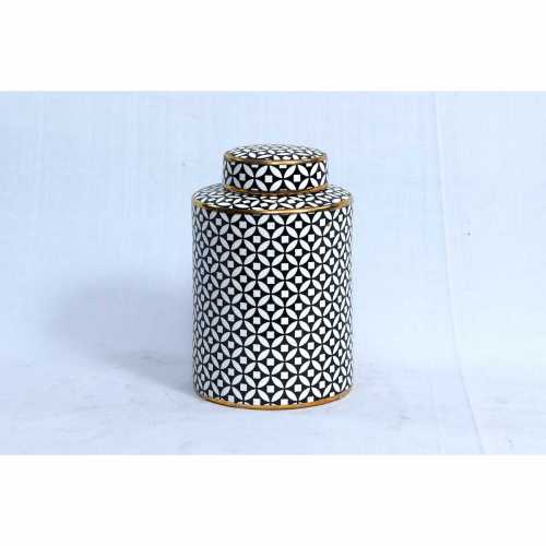 NERO CERAMIC-BLACK GOLD STORAGE JAR