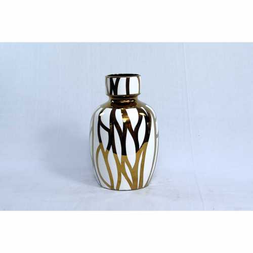 NERO CERAMIC-WHITE GOLD VASE