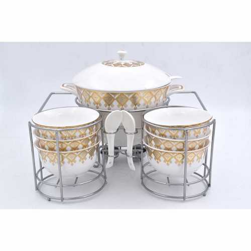 NERO CERAMIC-SOUP BOWL SET (ARGYLE)