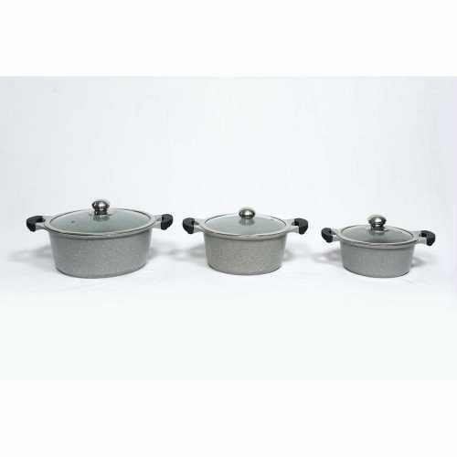 EASY CHEF-GRAY STONE FINISH -SET OF 3