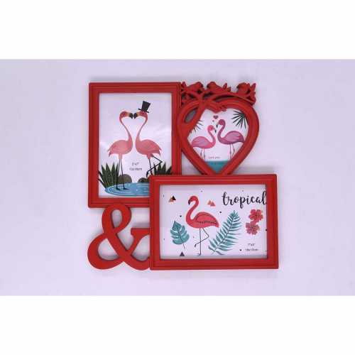 PICTURE FRAME-FLAMINGO HEART PIC COLLEGE-3PF