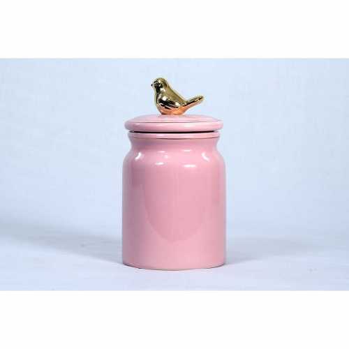 NERO CERAMIC-GOLDEN SPORROW STORAGE JAR